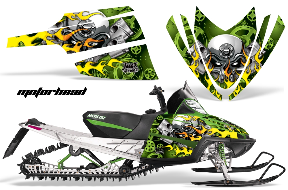 Arctic Cat M Series Graphics Kit MOTORHEAD GREEN